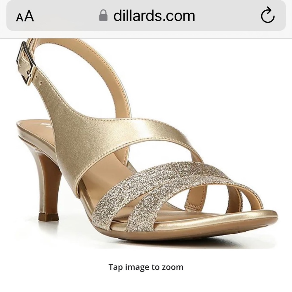 Naturalizer Tiami gold sling back heels